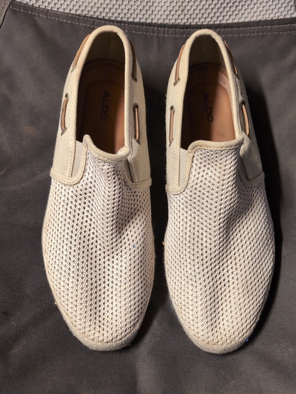 ALDO Men's Light Beige Knit Slip-On Loafers